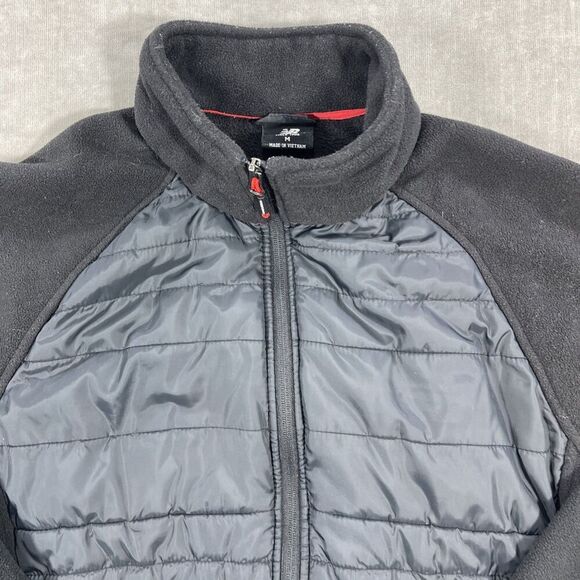 New Balance Mens Medium Black Light Weight Quilted Fleece Jacket‎ - Picture 2 of 6